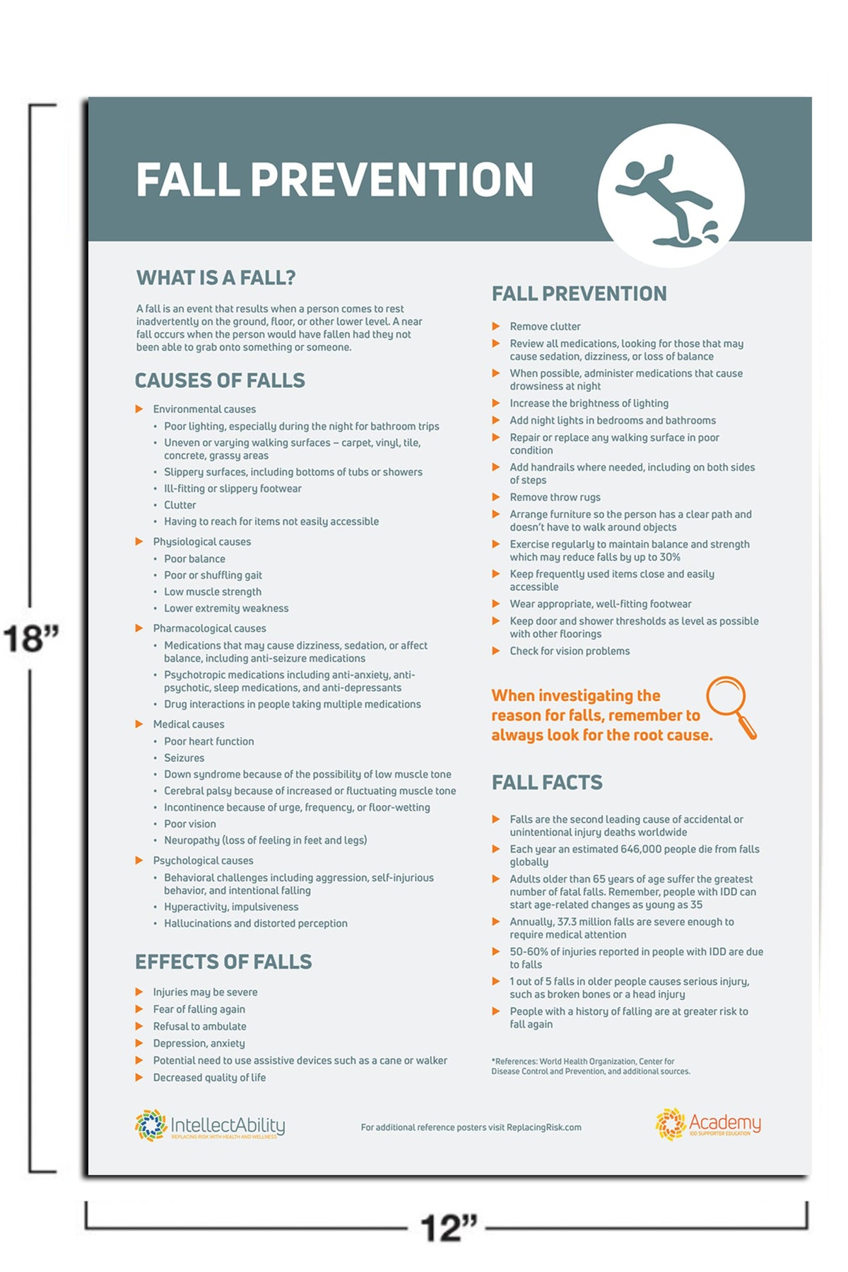 Fall Prevention Quick Reference Poster image 0